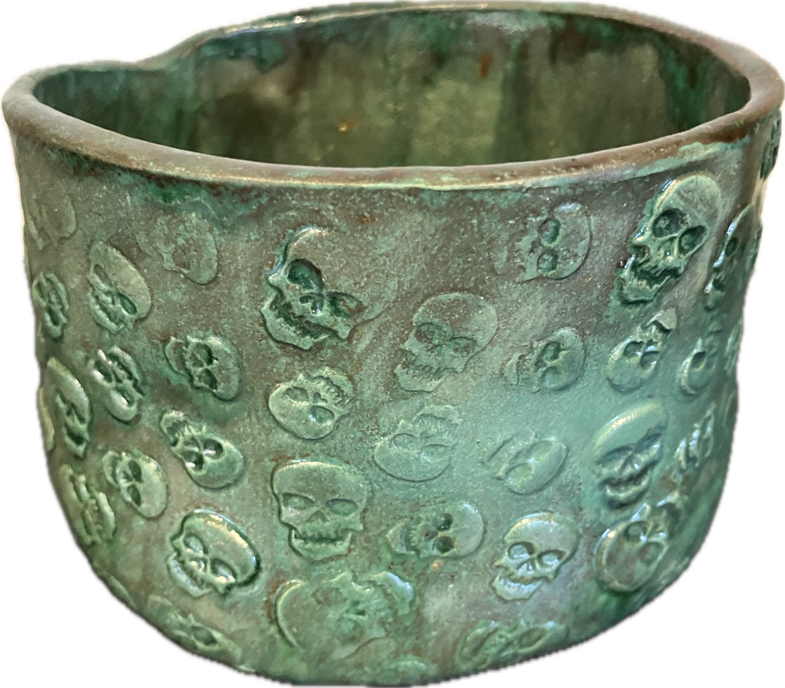Green Skull Planter Pot