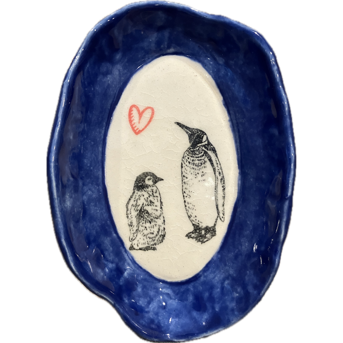 Penguin Heart Oval Dish