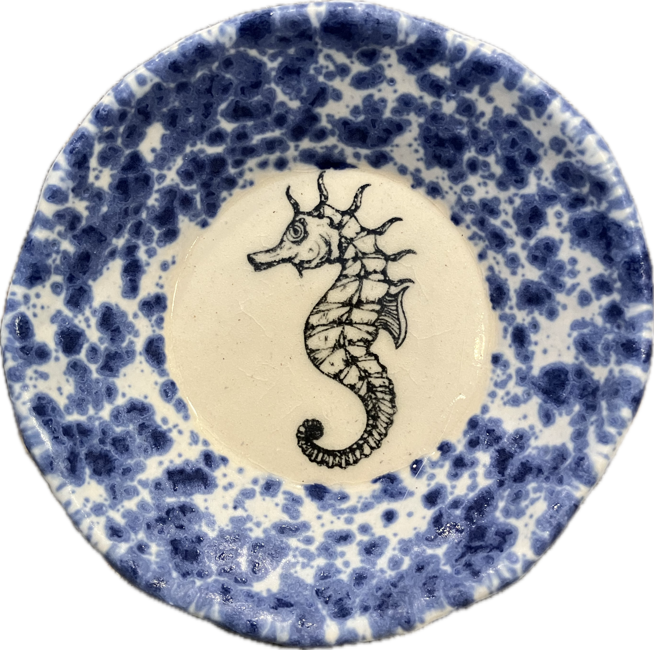 Underwater Seahorse Circle Dish