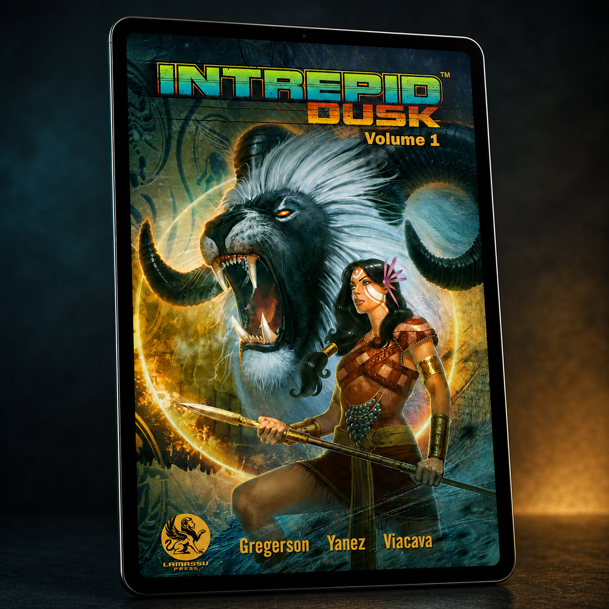 Intrepid Dusk Volume 1 digital edition displayed on a tablet