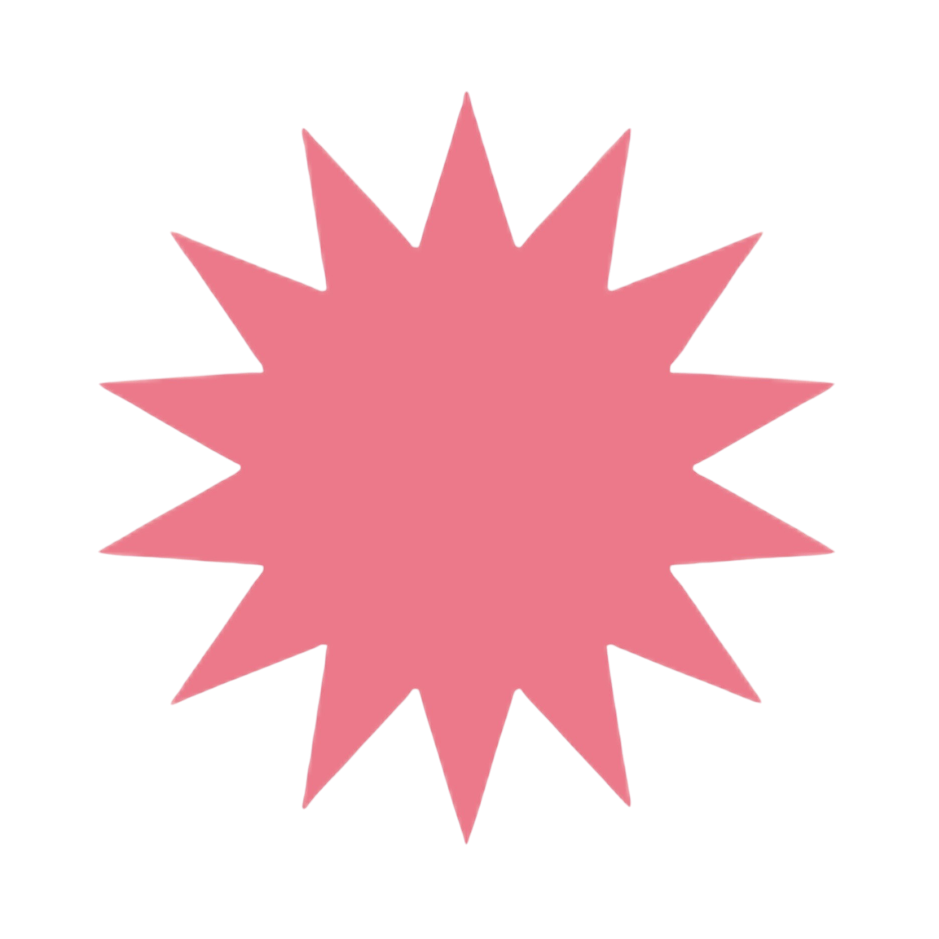 Pink starburst shape with a blank space in the center.