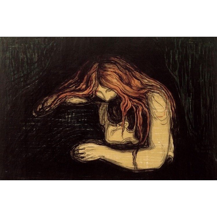 “Love And Pain” or “Vampire” di Edvard Munch