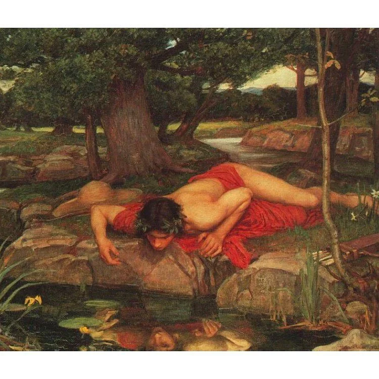 “Echo and Narcissus” (detail) di John William Waterhouse