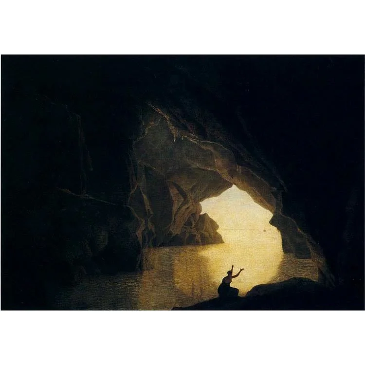 “A Grotto In The Gulf Of Salernum, With The Figure Of Julia, Banished From Rome” di Joseph Wright Of Derby