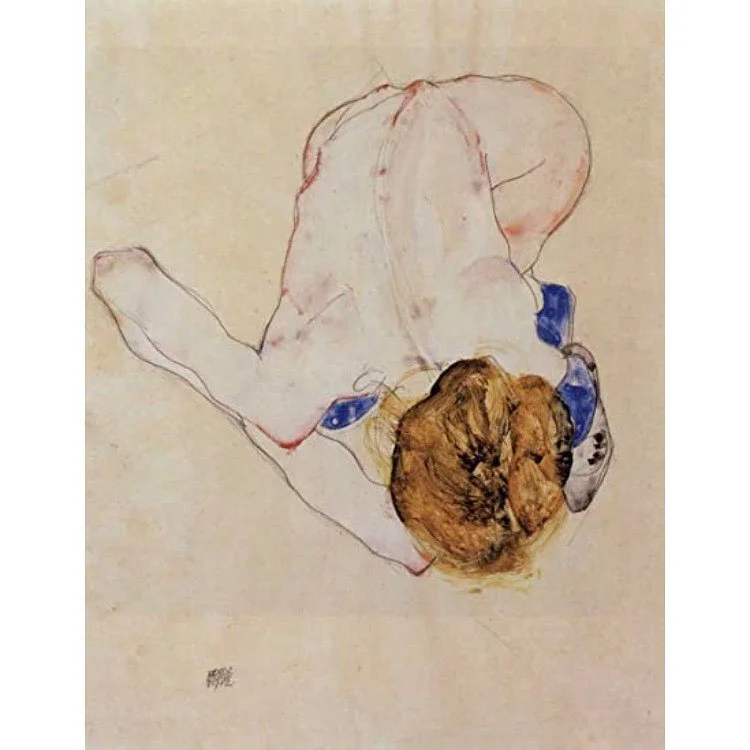“Woman Bending Down” di Egon Schiele