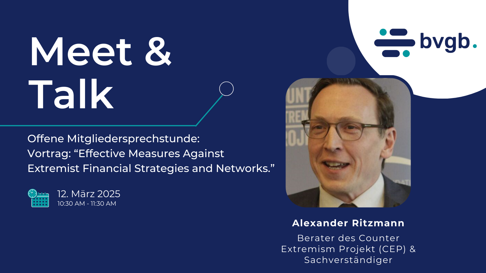 BVGB Meet & Talk: Effective Measures Against Extremist Financial Strategies and Networks