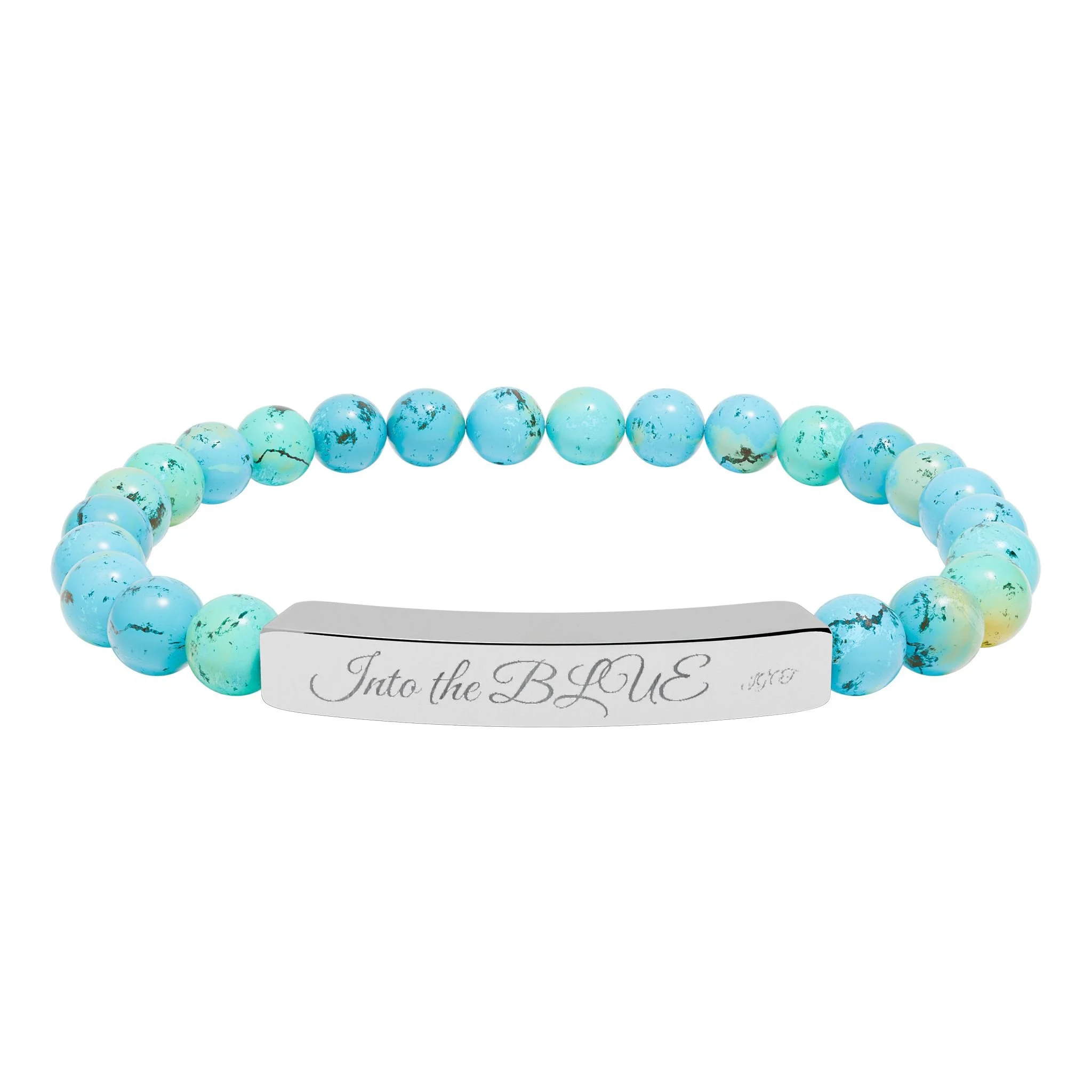 Into the BLUE - Natural Stone Bar Stretch Beaded Bracelet