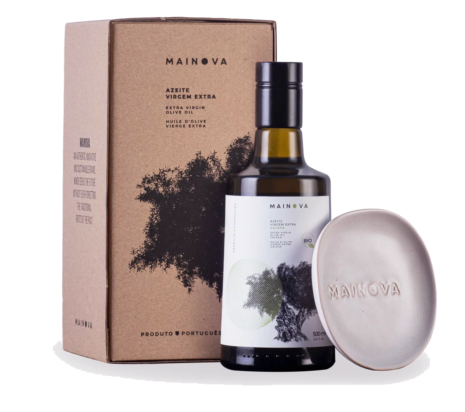 Mainova Gift Box | Galega Organic Extra Virgin Olive Oil - 16.9 Onces Bottle
