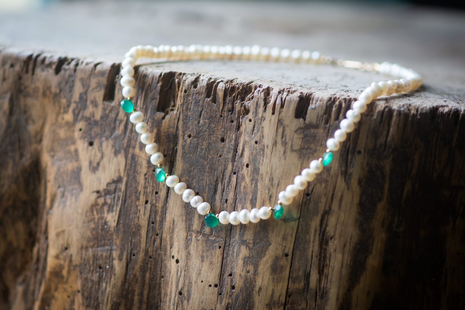 Green Onyx Briolet Necklace on wood.jpeg