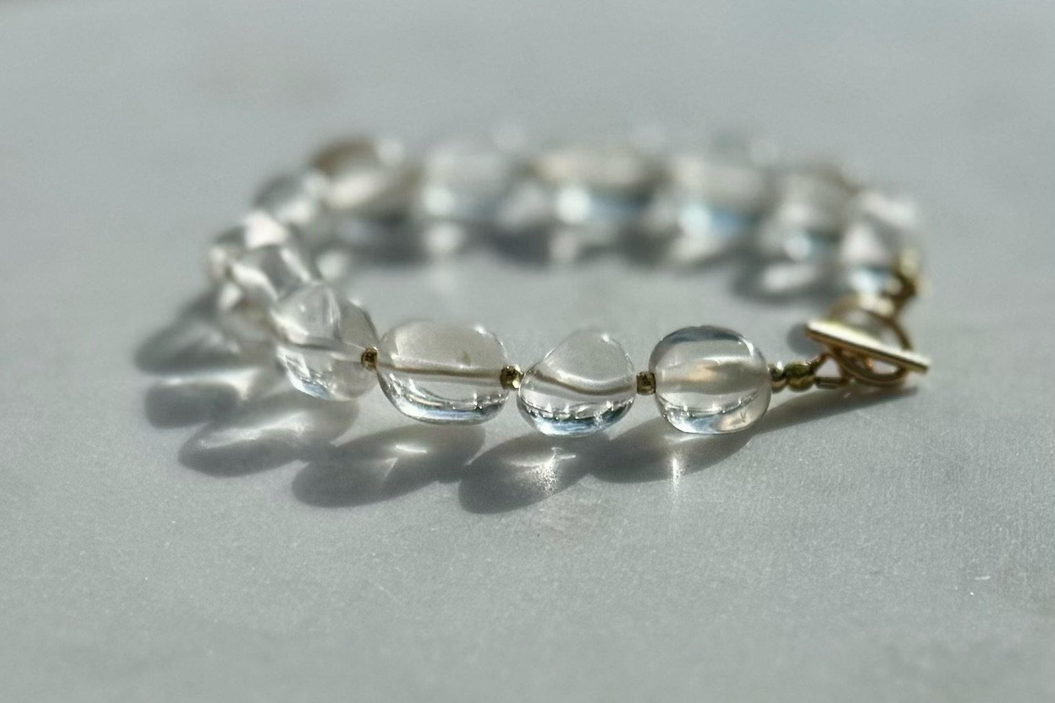 Karena Clear Quartz Nugget Beaded Toggle Bracelet Clasp.jpeg