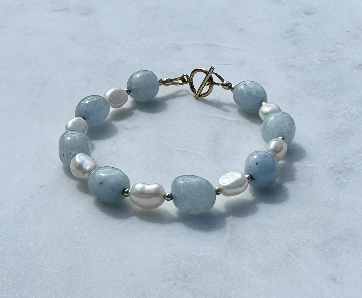 Patricia Aquamarine Nugget and Freshwater Baroque Pearl Toggle Bracelet Blue.jpeg