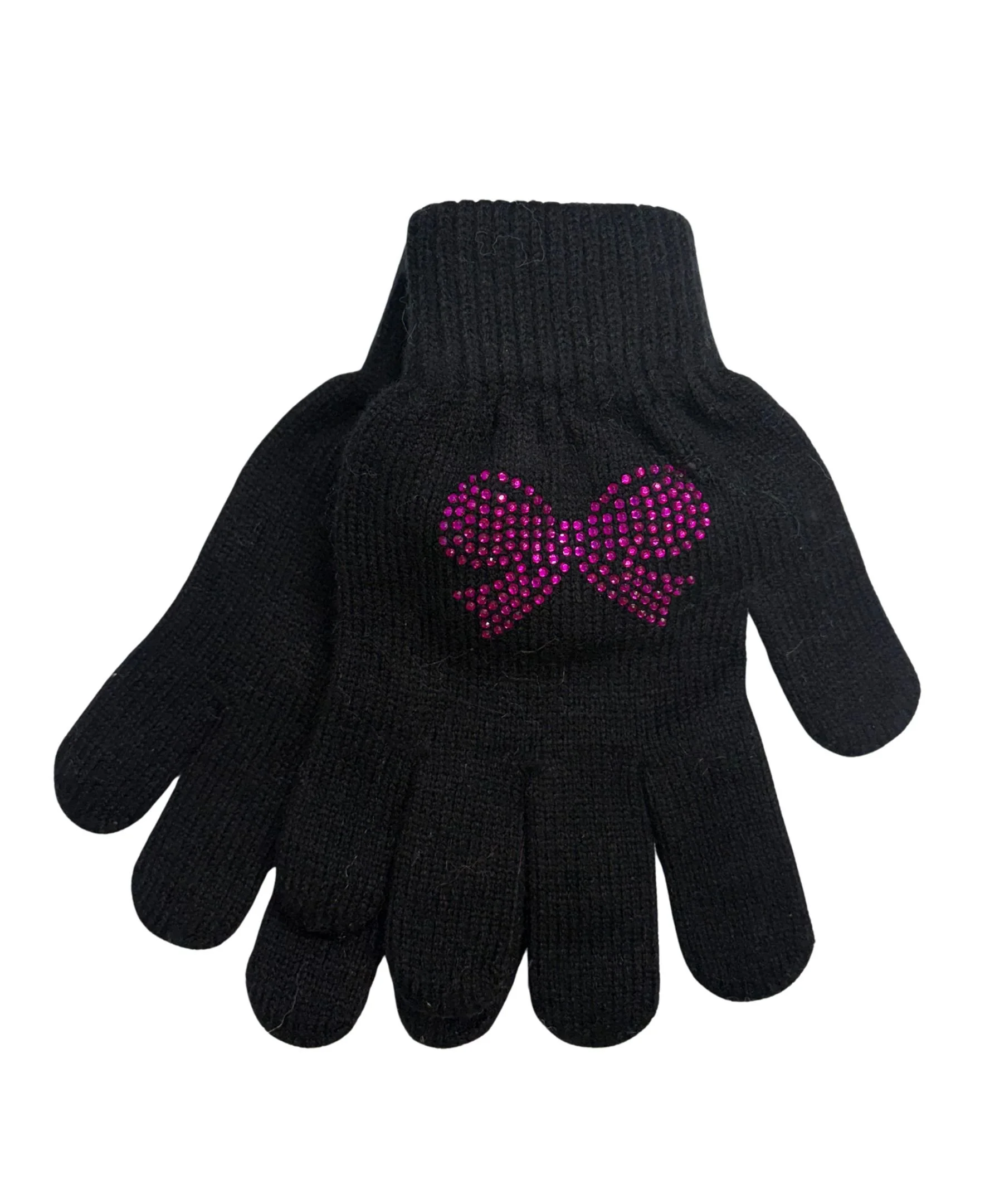 Pink Bow Rhinestone Glove