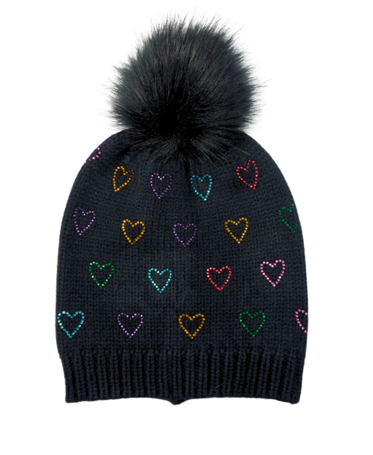 NWOT Fur Pom Pom Beanie with Rhinestone Heart Juicy Couture Women main image 3