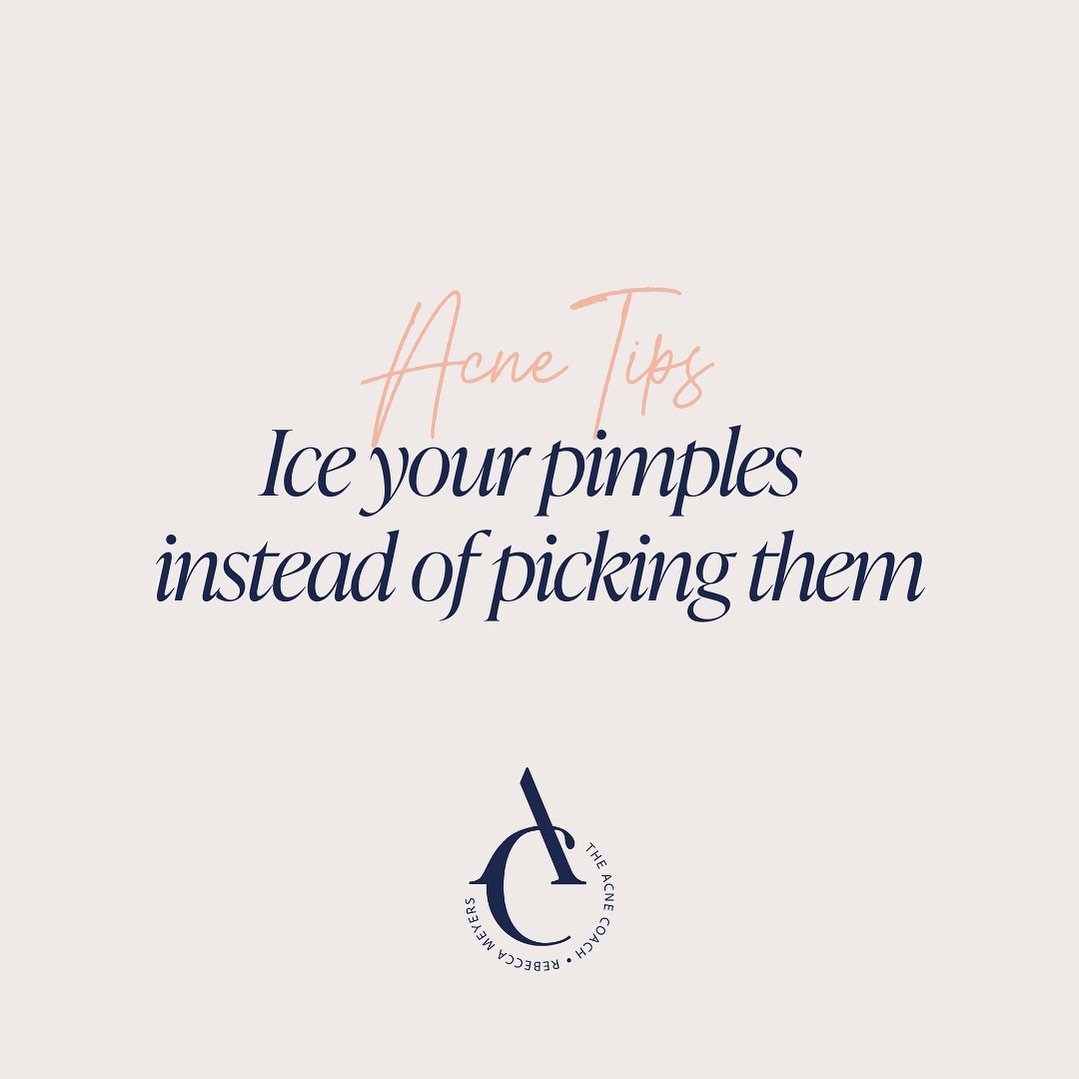 Avoid picking, ice your pimples instead. 🧊

Rubbing ice in a circular motion for 30-60 seconds on a pimple (or 1-2 minutes over a larger area) helps to reduce inflammation tremendously.⠀

Ice for several nights in a row and often the pimple will go 