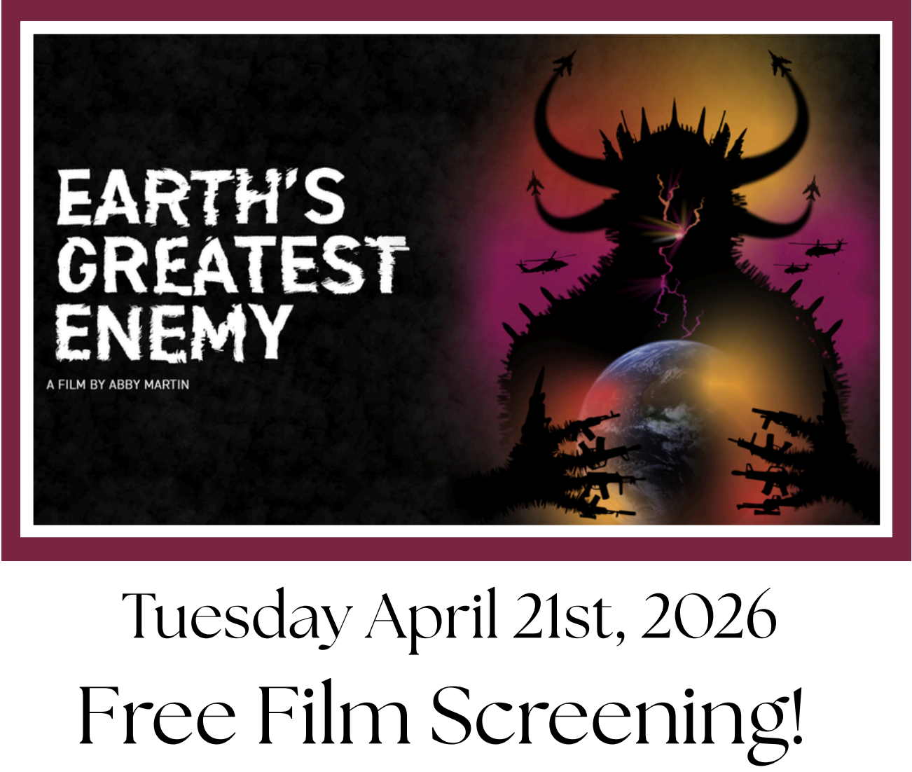 Earth's Greatest Enemy Film Screening at Red River Theatres