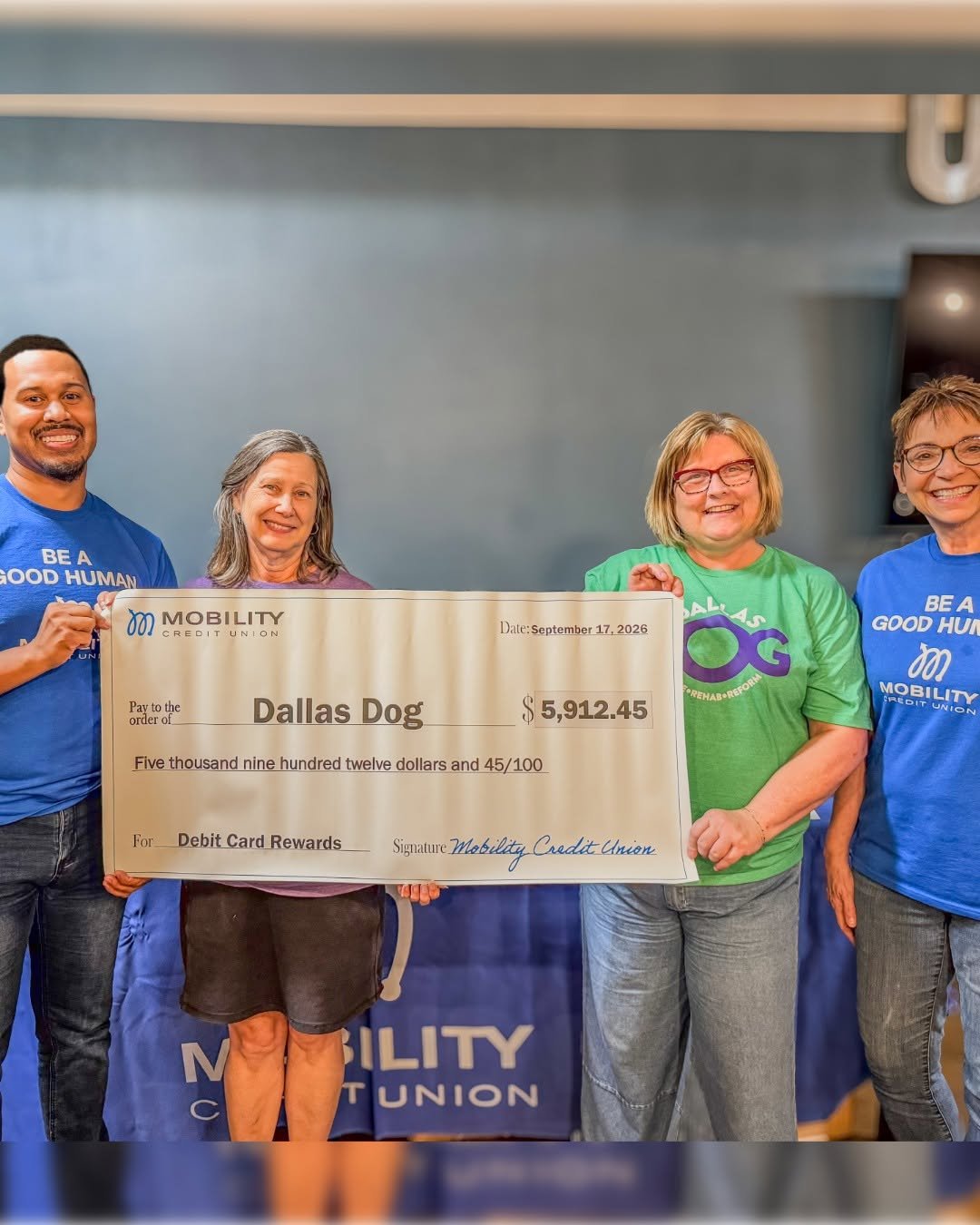 Check Presentation to Dallas Dog