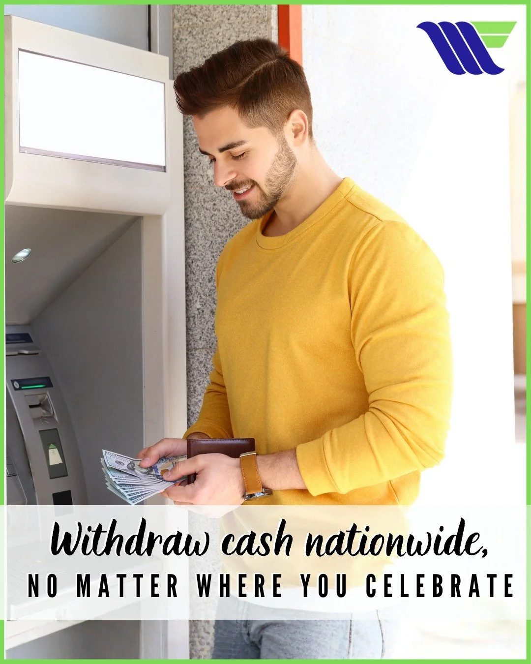 Having cash readily available can make holiday travels so much easier! 💵🎄

🏧 With Wichita Falls FCU, you can withdraw cash nationwide at any MoneyPass&reg; or TransFund&reg; ATM with no surcharge fees.

Travel with peace of mind knowing your cash 