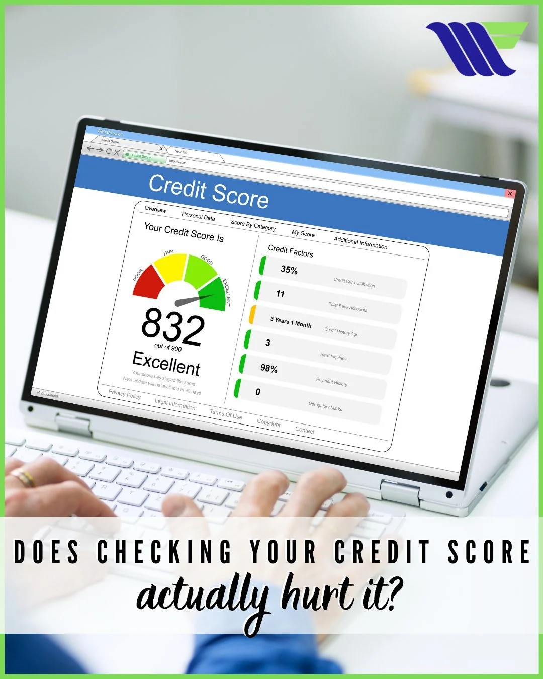 Does checking your credit score actually hurt it? 🤔
Not if YOU are the one checking! 💡 

When you check your own score, it&rsquo;s called a "soft inquiry," and it has zero impact on your credit. In fact, monitoring your score is a great h