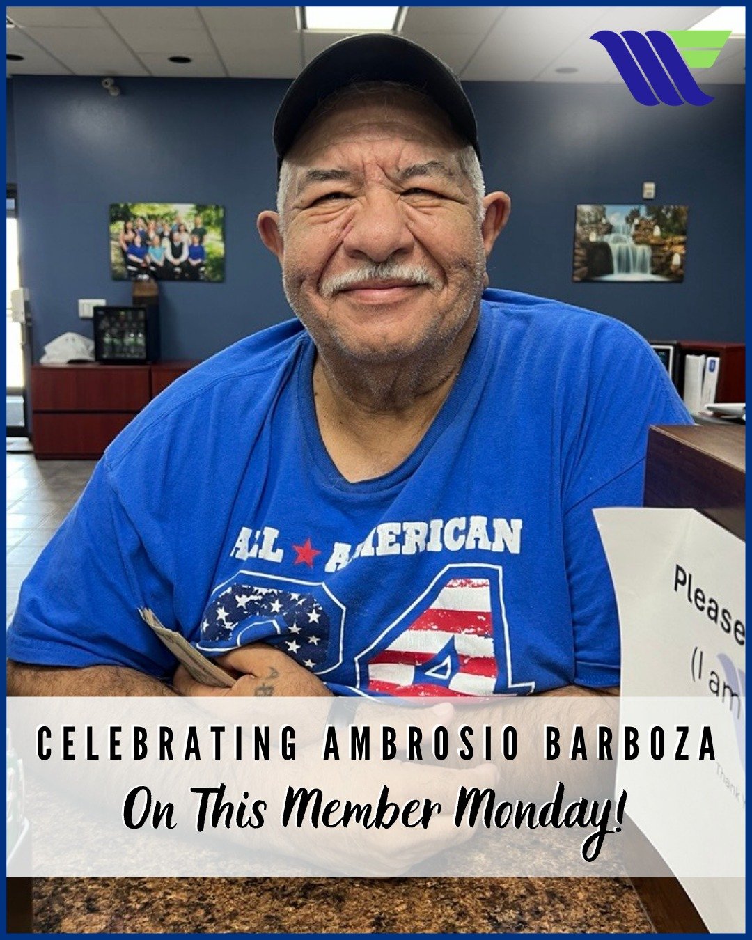 It is Member Monday, and today we are shining a bright spotlight on our wonderful member, Ambrosio Barboza! 🌟💙 Members like Ambrosio remind us why we love serving the Wichita Falls community every single day. When you choose our credit union, you a