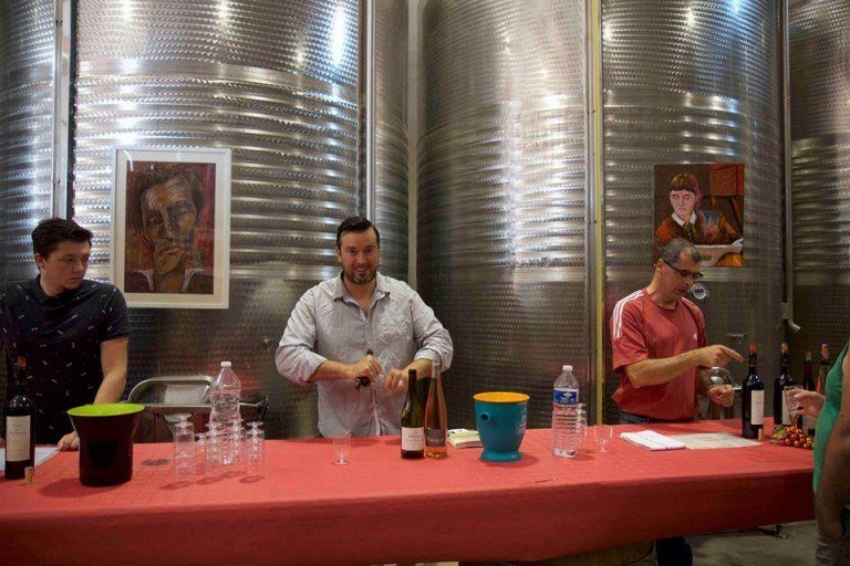 wine tasting at a winery during a wine tour in la clape