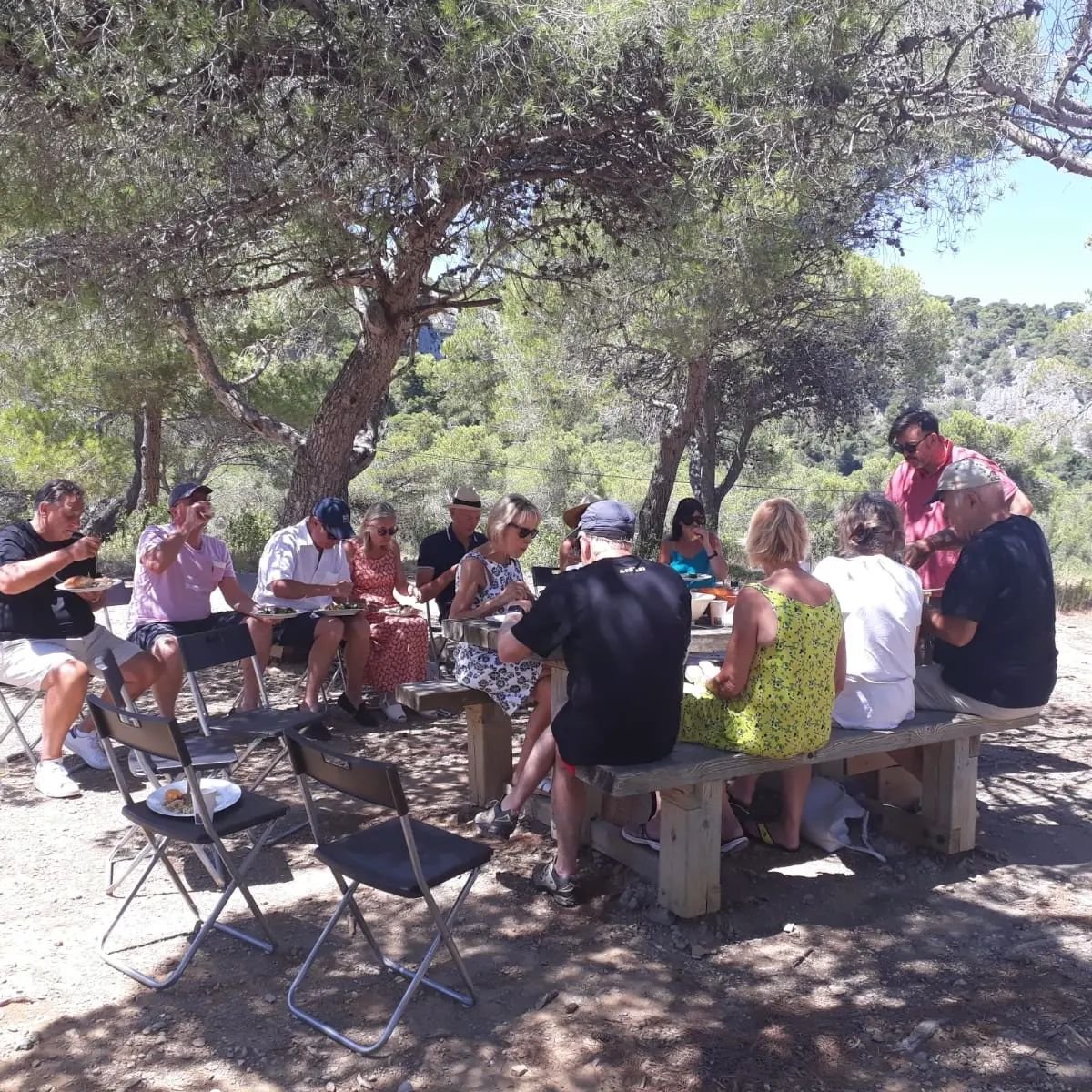 Outside picnic with taste du languedoc for small private group