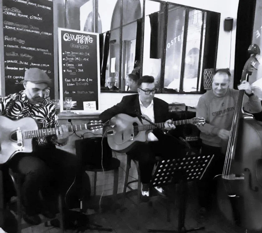Matt and his live music band during a private event at home