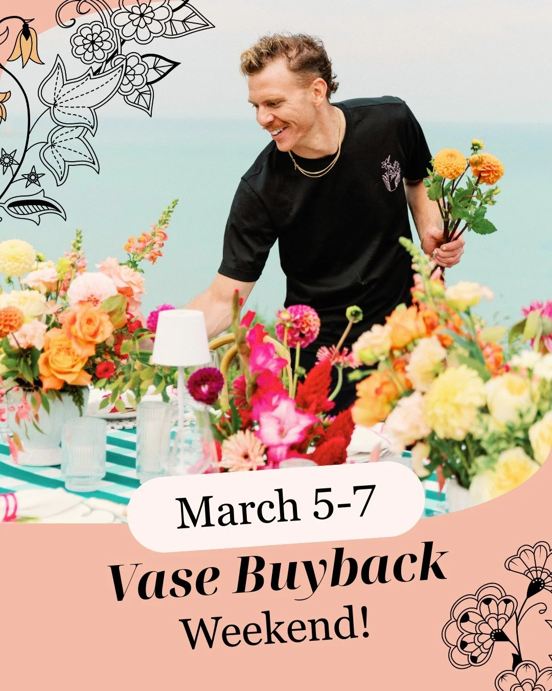 Today kicks off Vase Buyback weekend! 🏺 

Bring in any of your old, unused, or spare vases. We'll reuse them or donate them to local organizations.

As a thank-you, you'll receive one 20% off coupon per person&mdash;good for any in-store purchase of