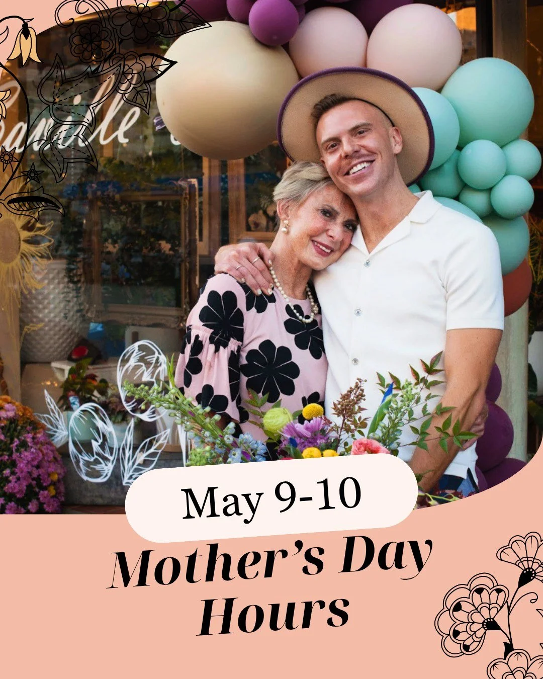 We are open EXTENDED hours for Mother's Day weekend! 💐 

Call or stop by Saturday, May 9 from 10am - 5pm or Sunday, May 10 from 10am - 1pm and let our designers create something gorgeous for you. 

You're also more than welcome to grab-and-go fun gi