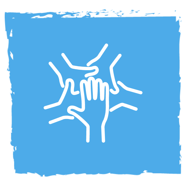 Et symbolsk bilde av flere hender som holder rundt en enkelt hånd, symboliserer samarbeid og fellesskap.