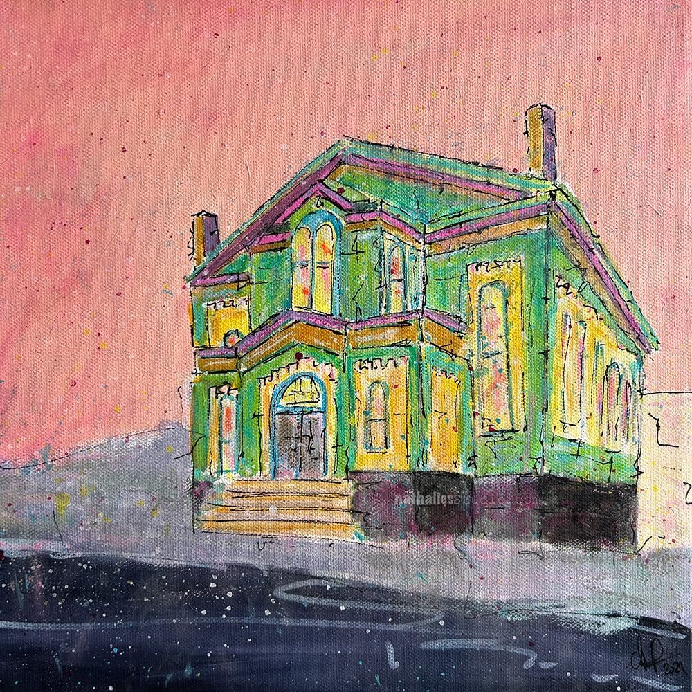 &bdquo;Mighty Ivy&ldquo; is a newly finished painting on canvas. And while painting I was reminiscing about the history of this  modest church. And then I saw the Jersey City Historic Preservation Master Plan Draft. Thoughts from my article on stubst
