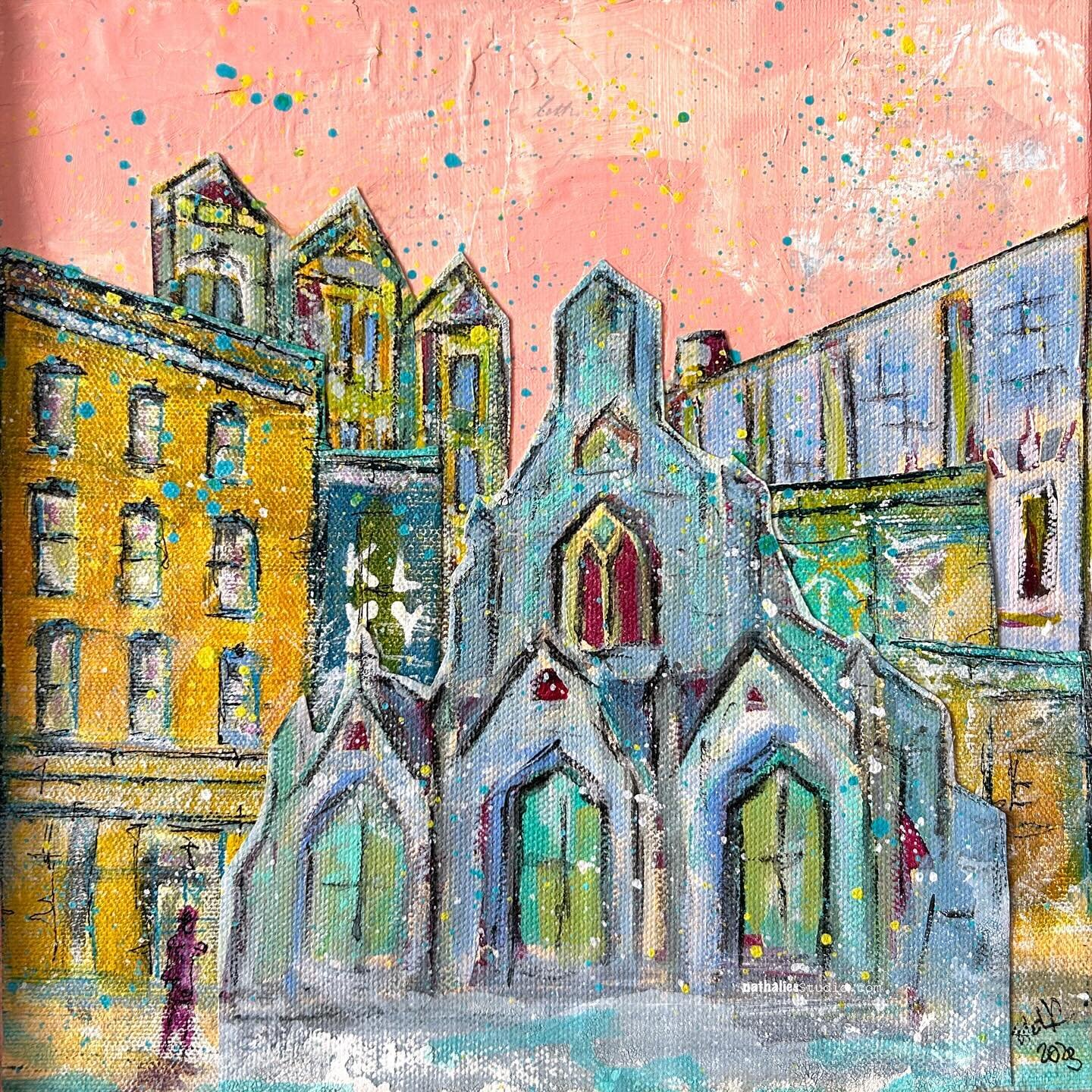 &bdquo;No Man is An Island&ldquo; is a collage painting I recently finished, featuring, as often is the case, a church building. There&rsquo;s something captivating about these architectural wonders. Recently, I&rsquo;ve had the opportunity to explor