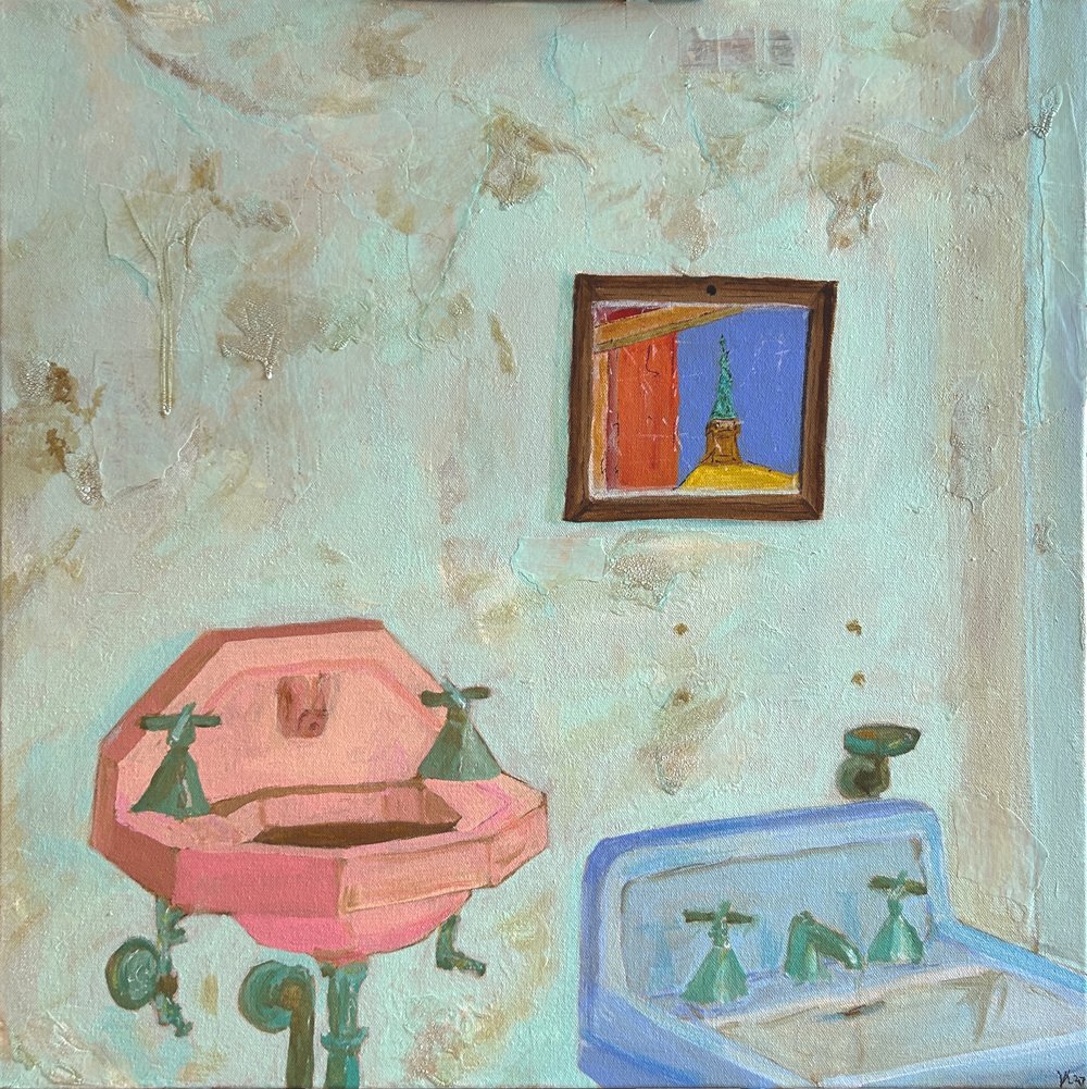 And Yet, 2026, Acrylic Paint and Mixed Media on Canvas, 24x24