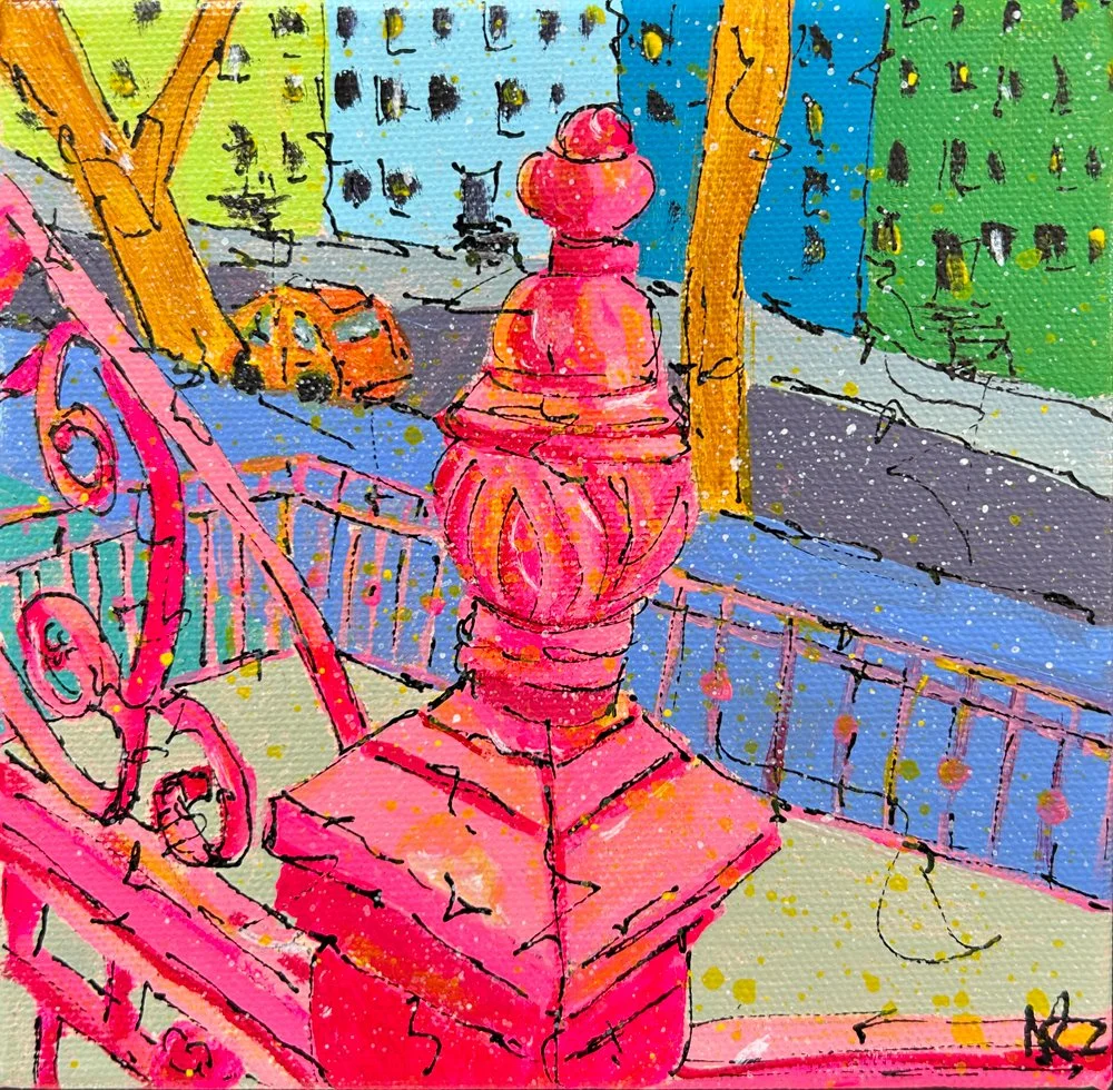 Wanna Piece of Me #4, 2025. Acrylic Paint, Marker on Canvas, 6x6