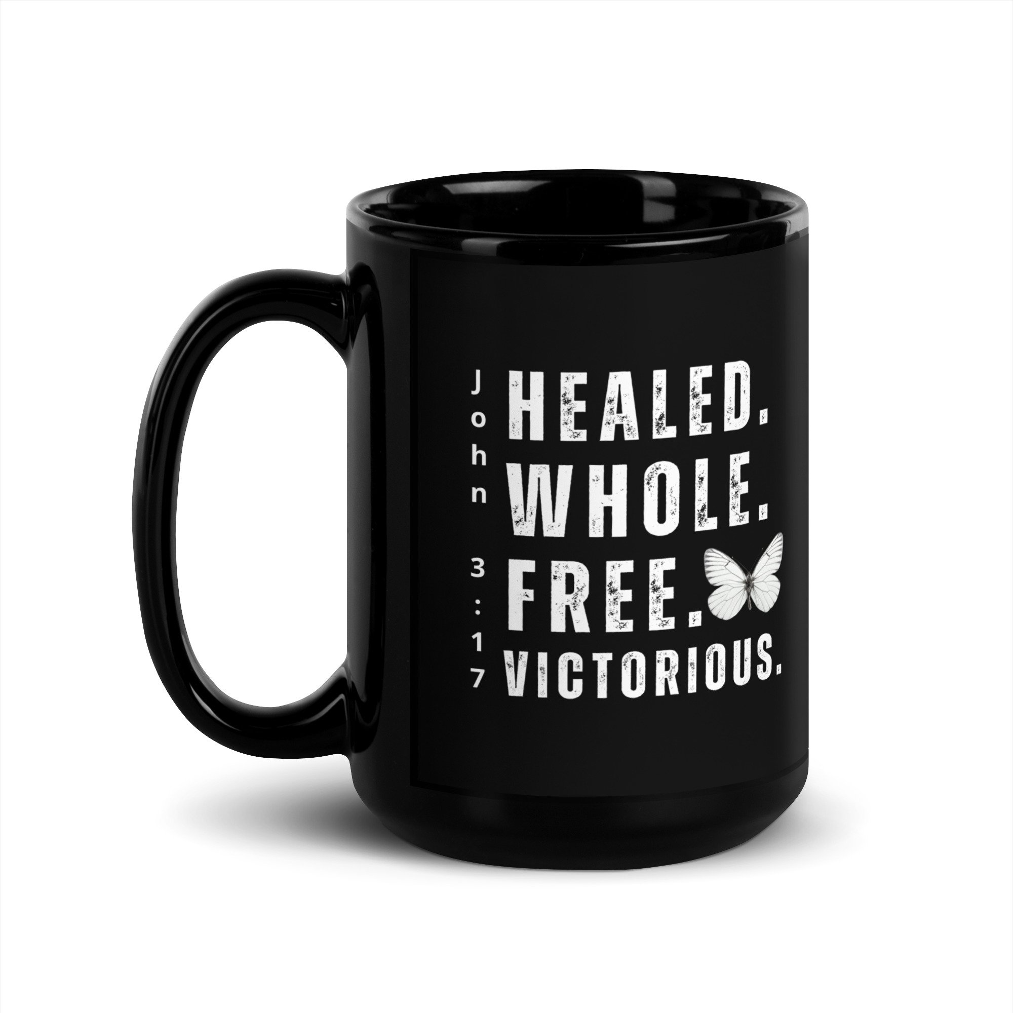 Victorious Black Glossy Mug