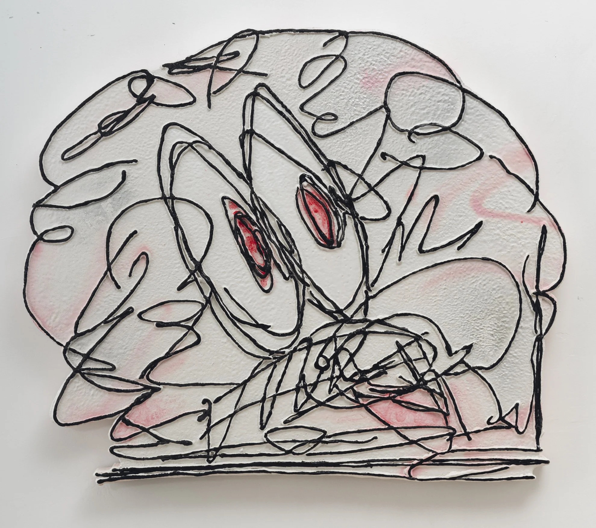 Obsession nr.1, 2024. Plaster, EPS foam, polymer-modified gypsum, acrylic paint - 90 x 81 x 7 cm 