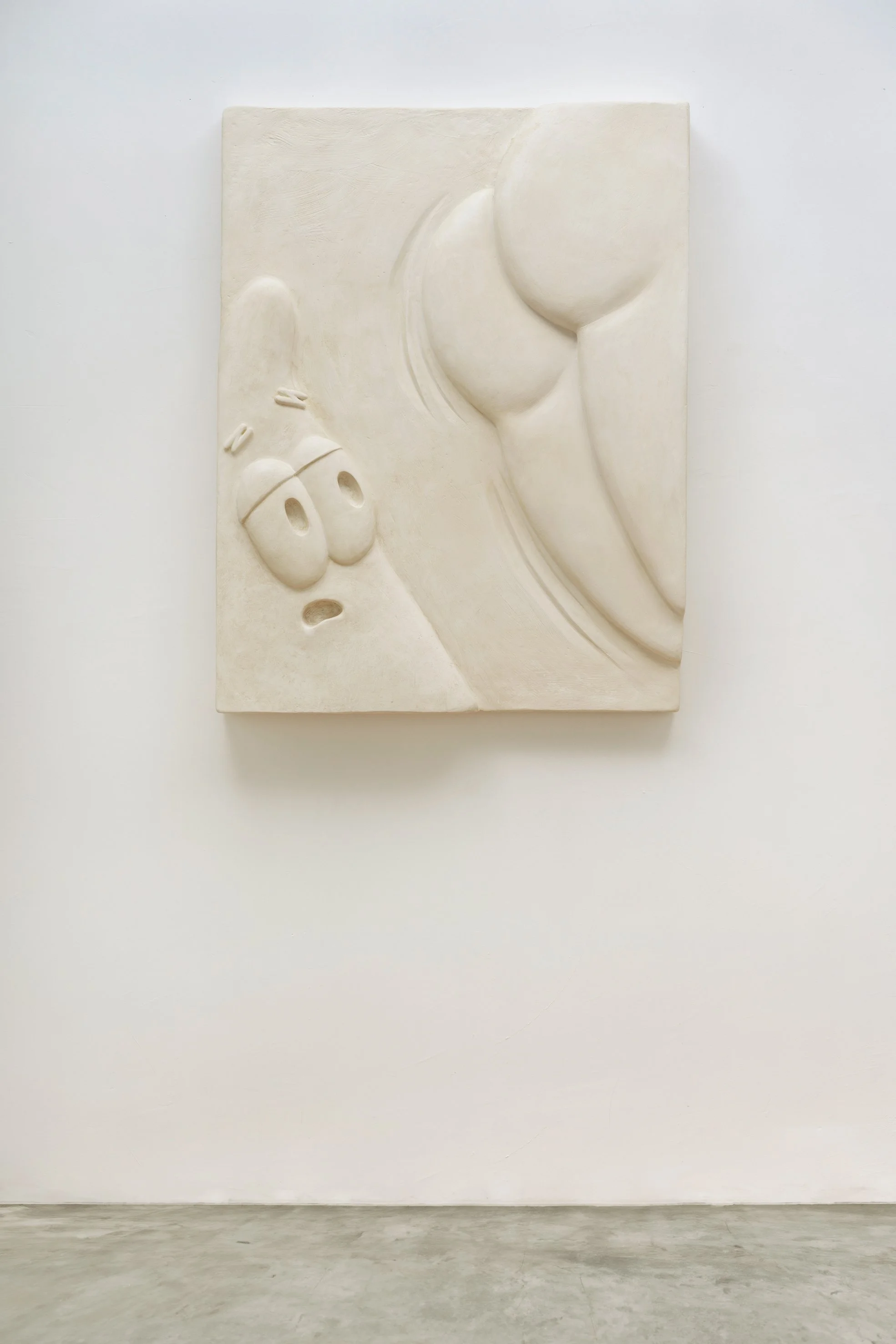 Patrick and Butt, 2024. Polymer-modified gypsum, fiberglass, EPS foam, acrylic paint -82 x 110 x 17 cm
