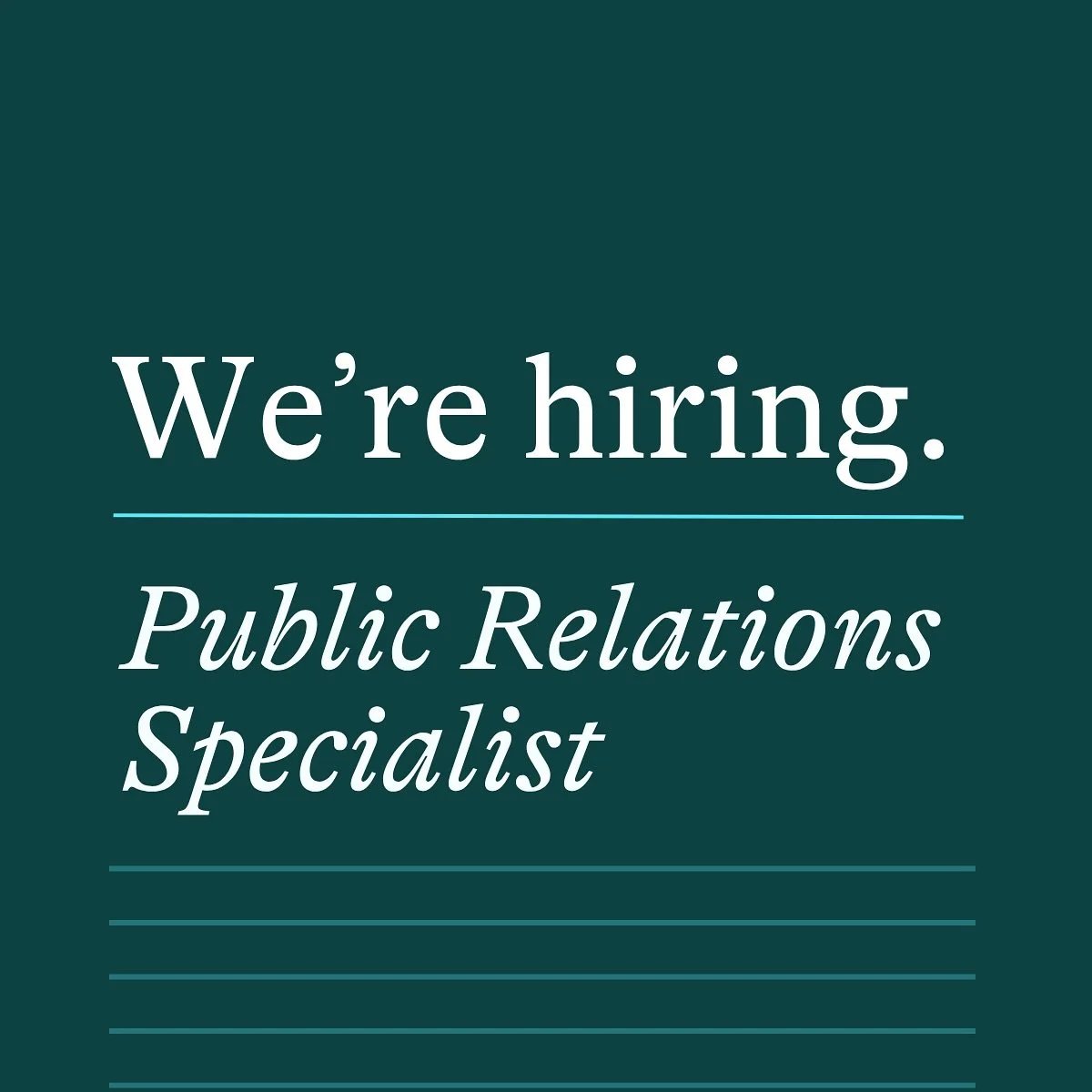 We&rsquo;re looking for a Public Relations Specialist to join the Line One team! If you love storytelling, thrive on variety and want to do meaningful work with people who genuinely enjoy what they do, we&rsquo;d love to meet you. At Line One, we par