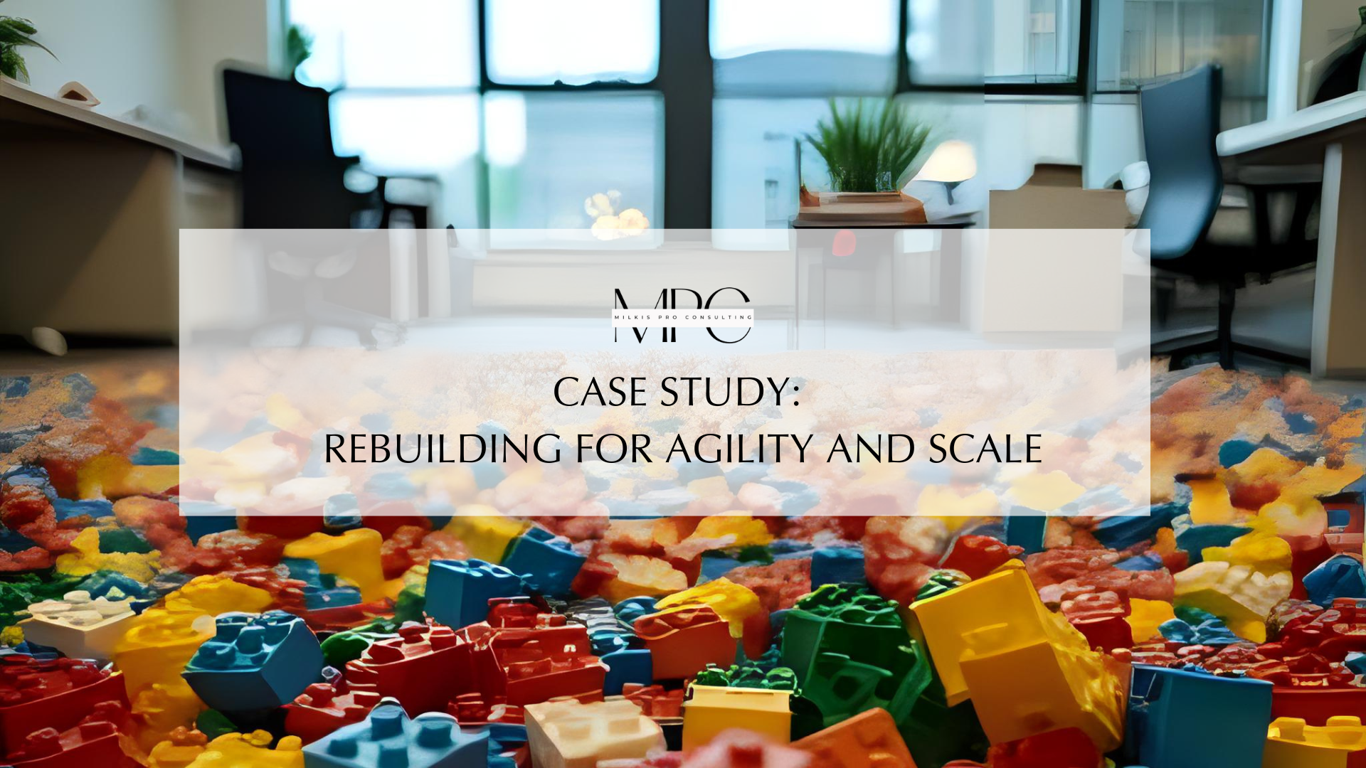 Scattered legos on the open floor office floor
