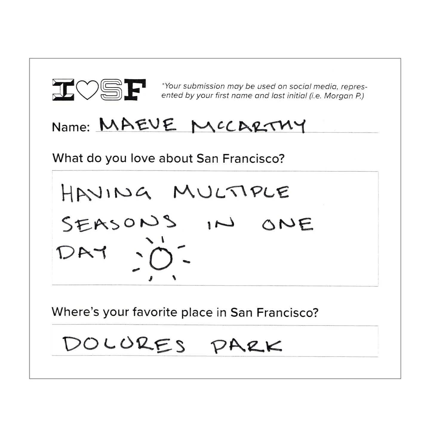 I asked folks at the Castro Night Market what they love about San Francisco. Here are some of their answers!

Huge thanks to those who took the time to fill out my questionnaire! I had so much fun reading your answers.

#castronightmarket #ilovesfsho