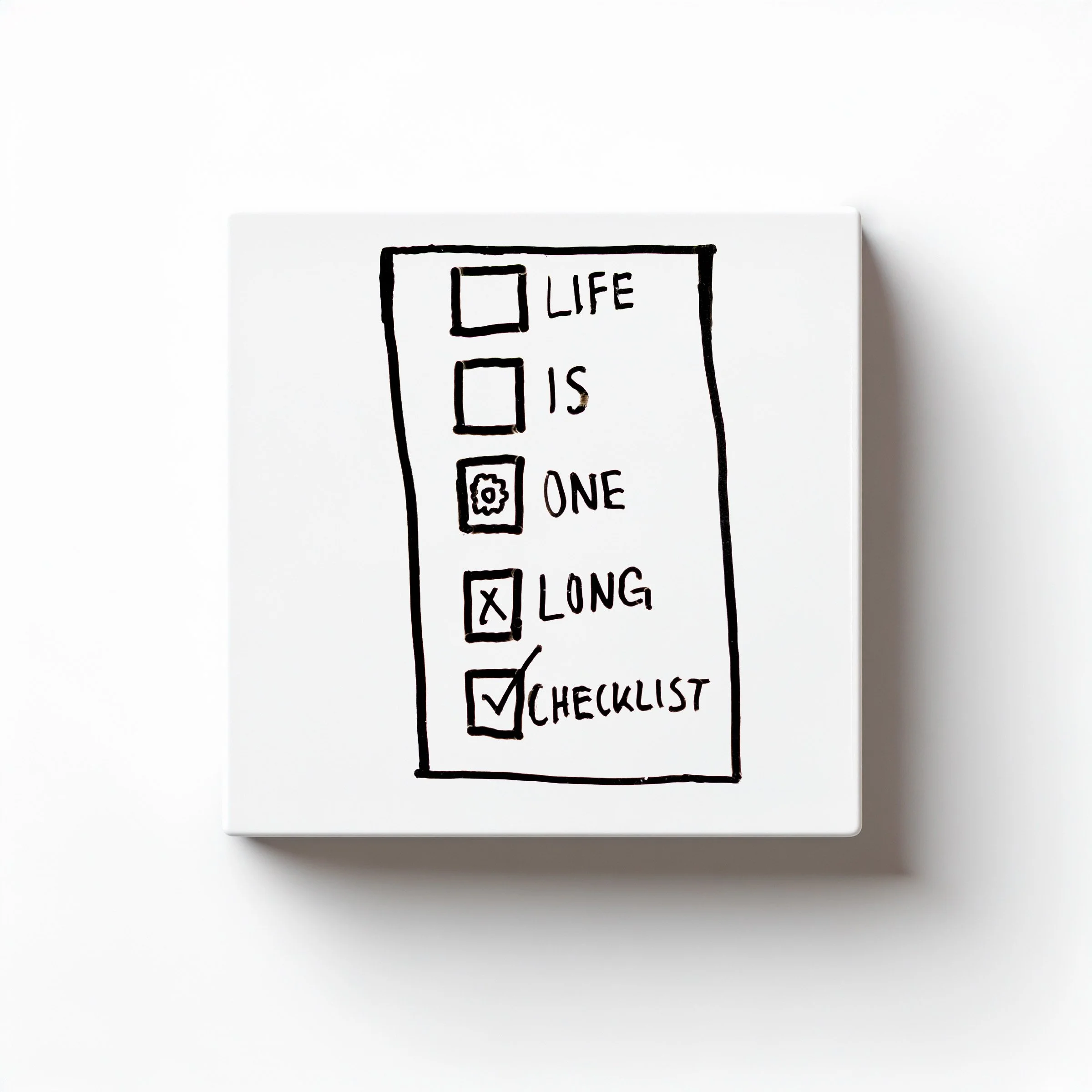 LIFE IS ONE LONG CHECKLIST