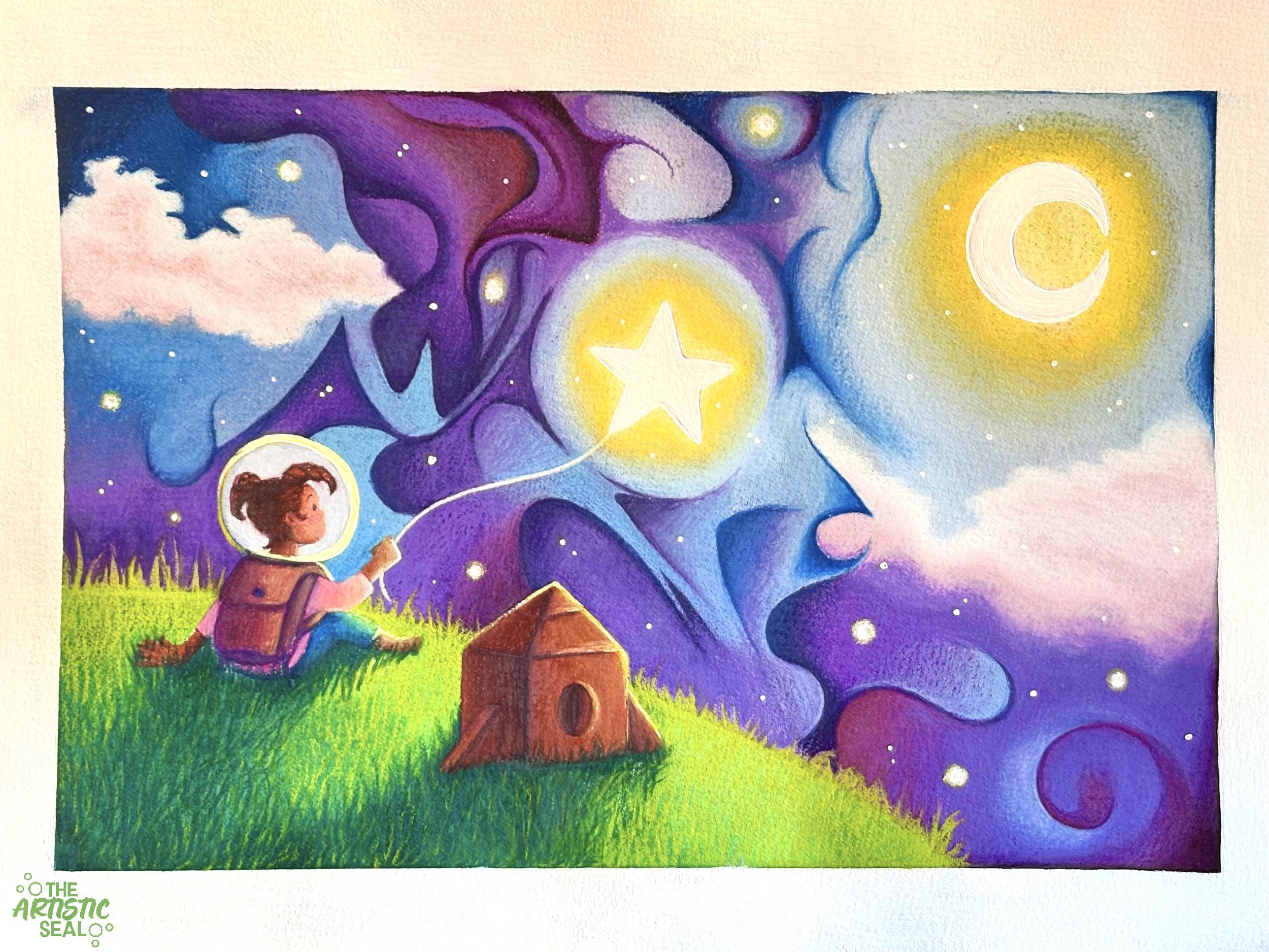 Wonder Child | Watercolor, Colored Pencil & Gouache 