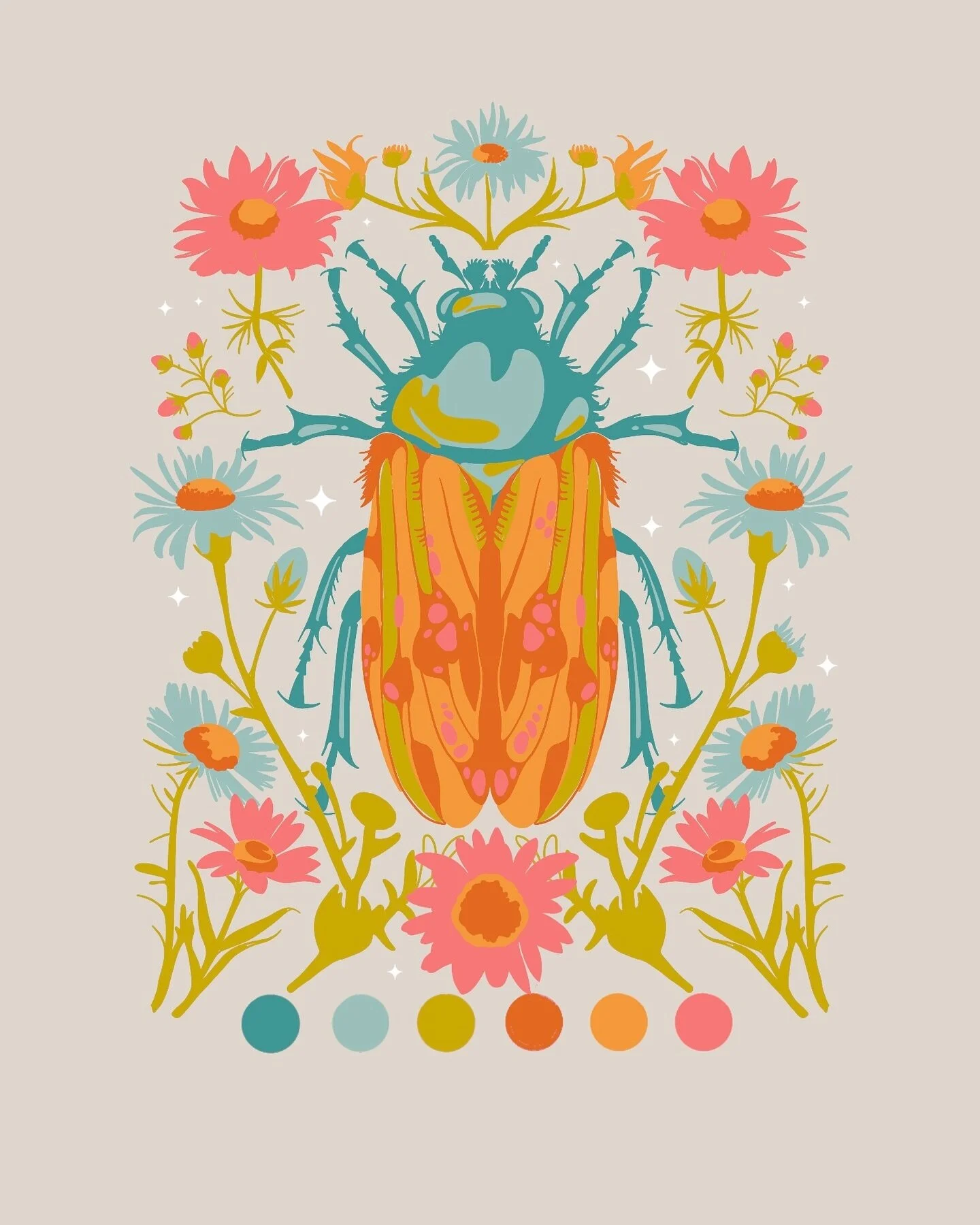 Here&rsquo;s a bug illustration I did for #sweetspring2024 But, work absolutely demolished me these last few weeks so I forgot to post until now. @roymeister @clarelewisillustration @heyalissandra @winkandwonder 
&bull;
&bull;
&bull;
&bull;
&bull;
&b