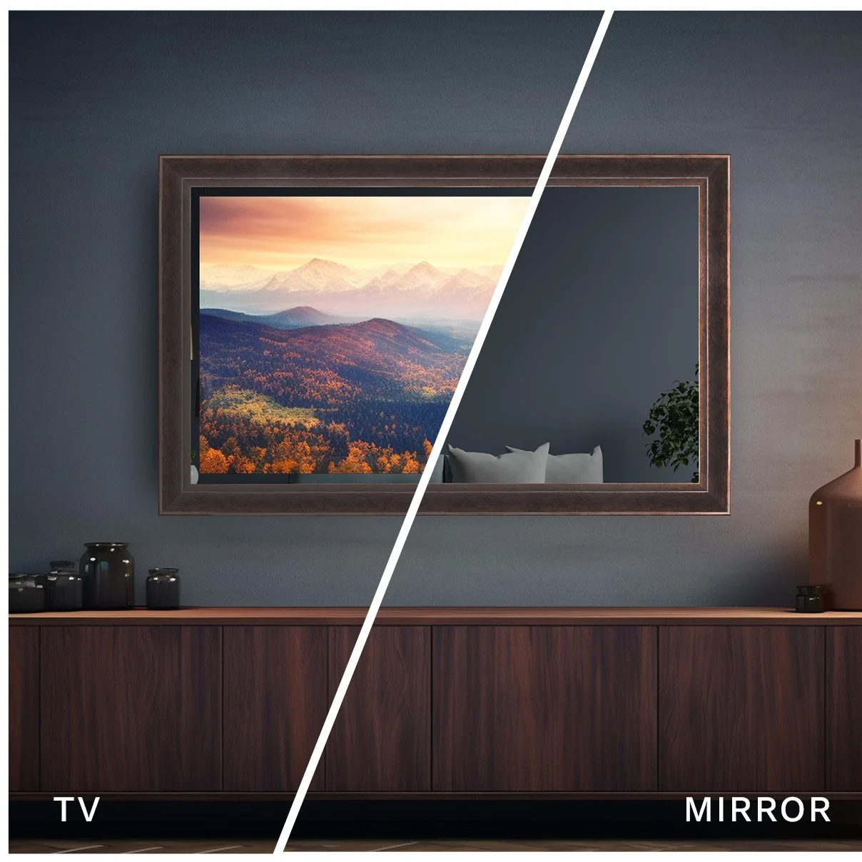Seura mirror TV showing on / off