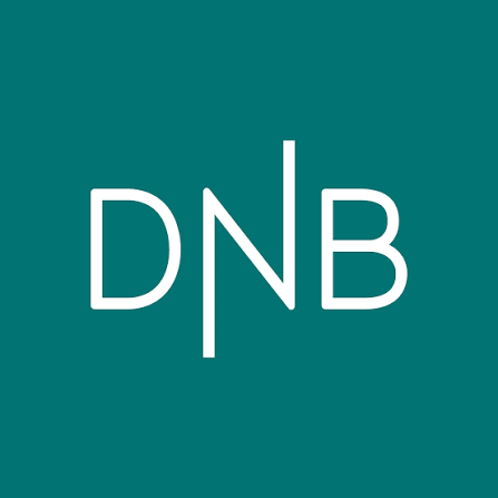 DNB logo på en grønn bakgrunn
