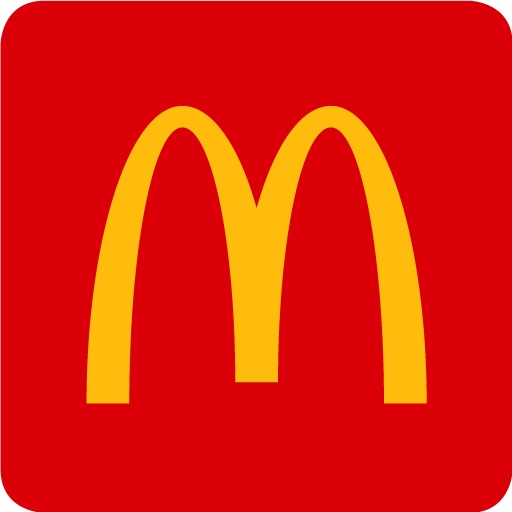 McDonald's logo med gul M på rød bakgrunn.