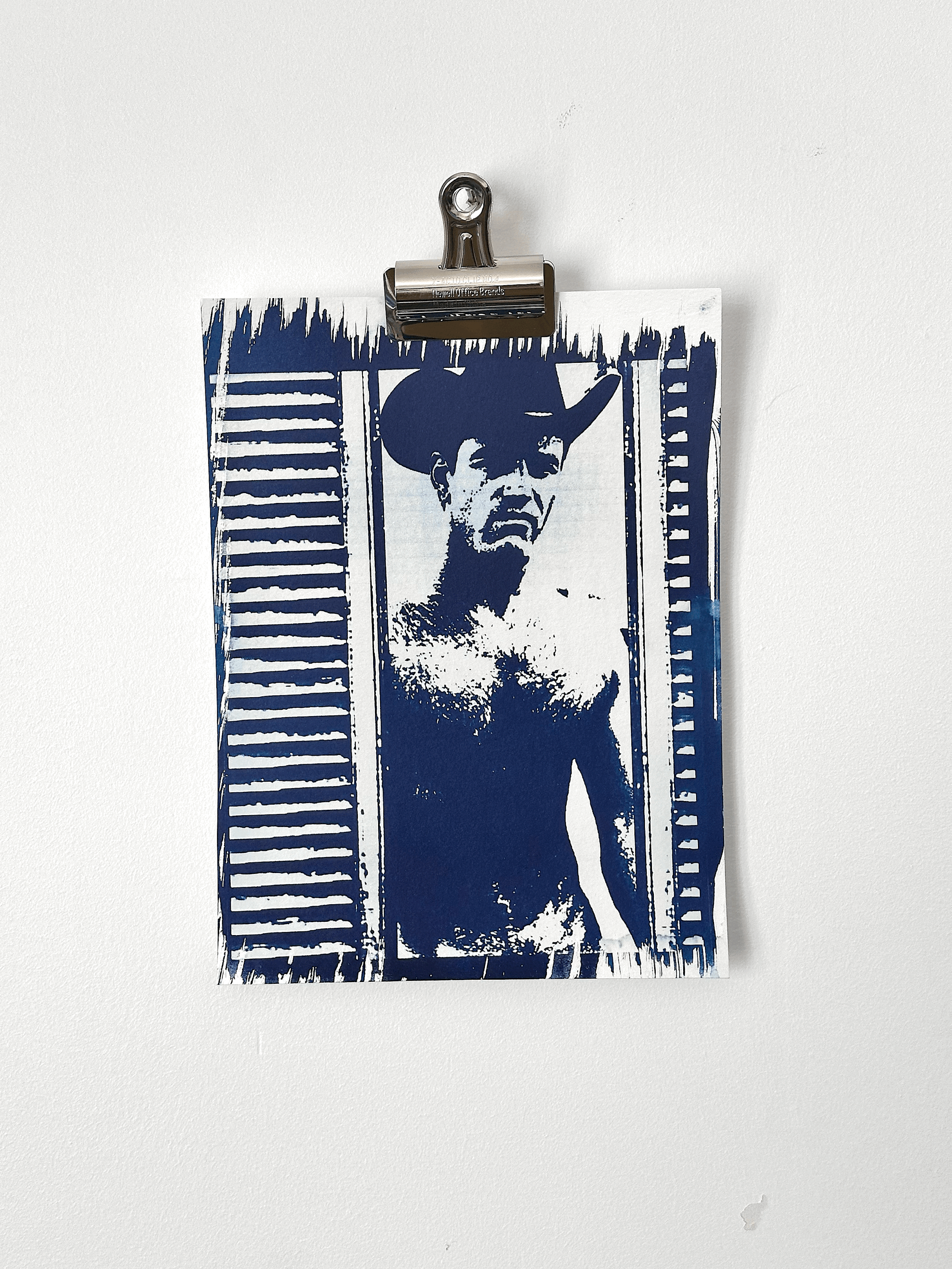 Dude. Cyanotype print on watercolor paper
