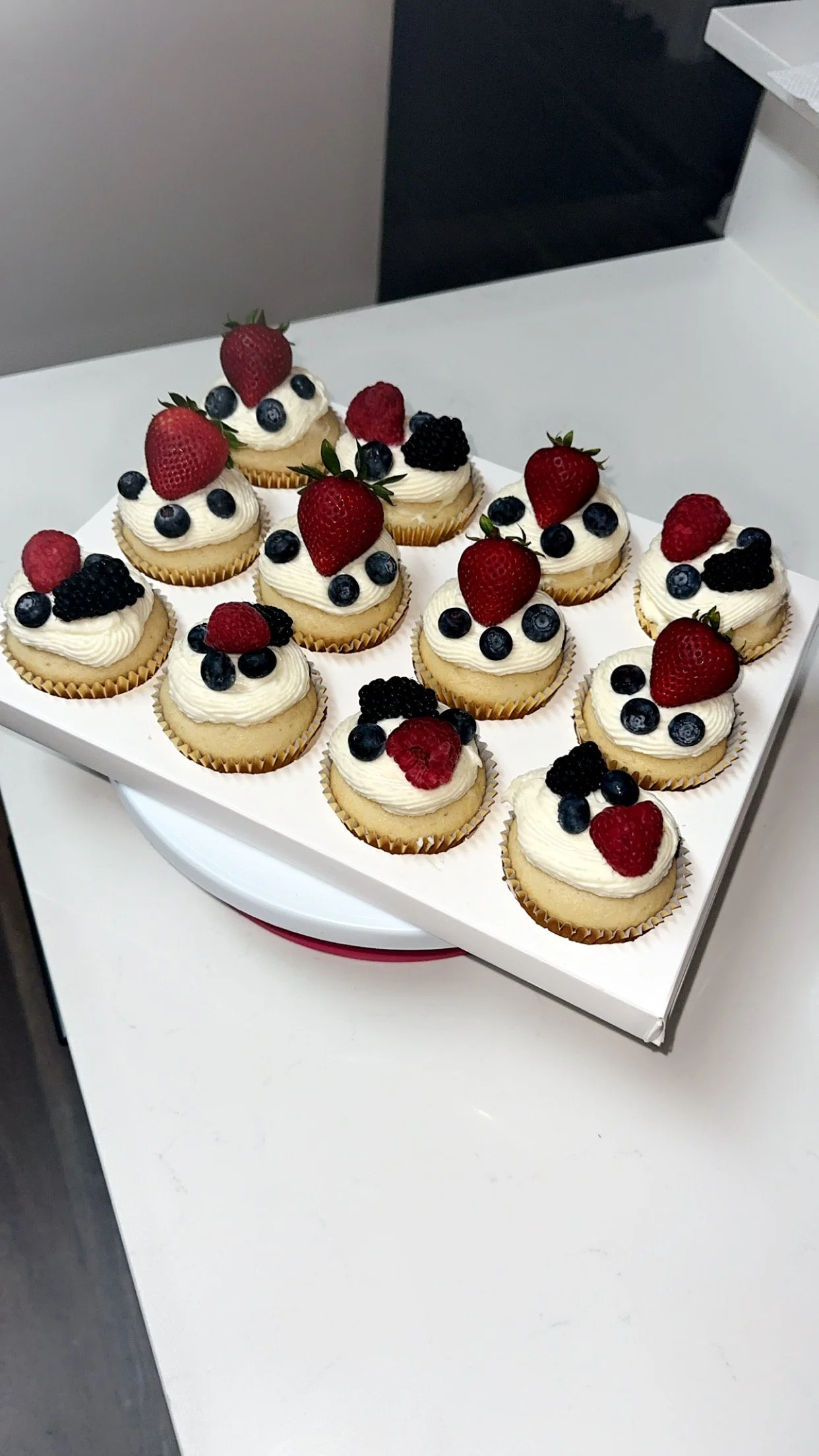 Berry Chantilly Cake w/cheesecake & berry jam filling