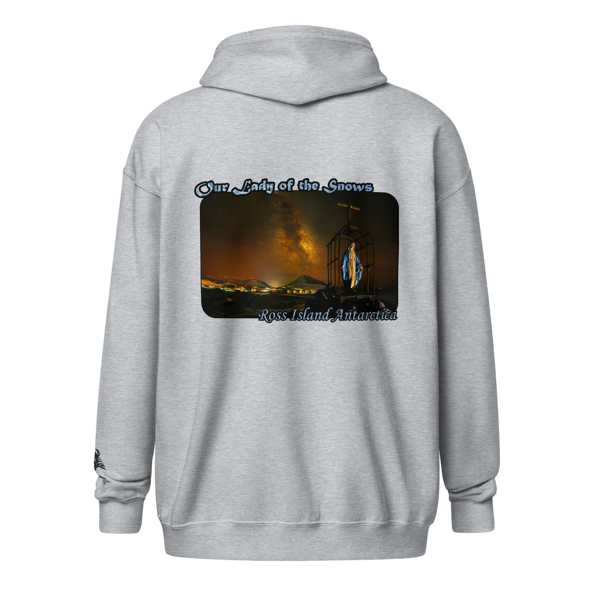 Vinces Cross and Our Lady of the Snows zipper hoodie