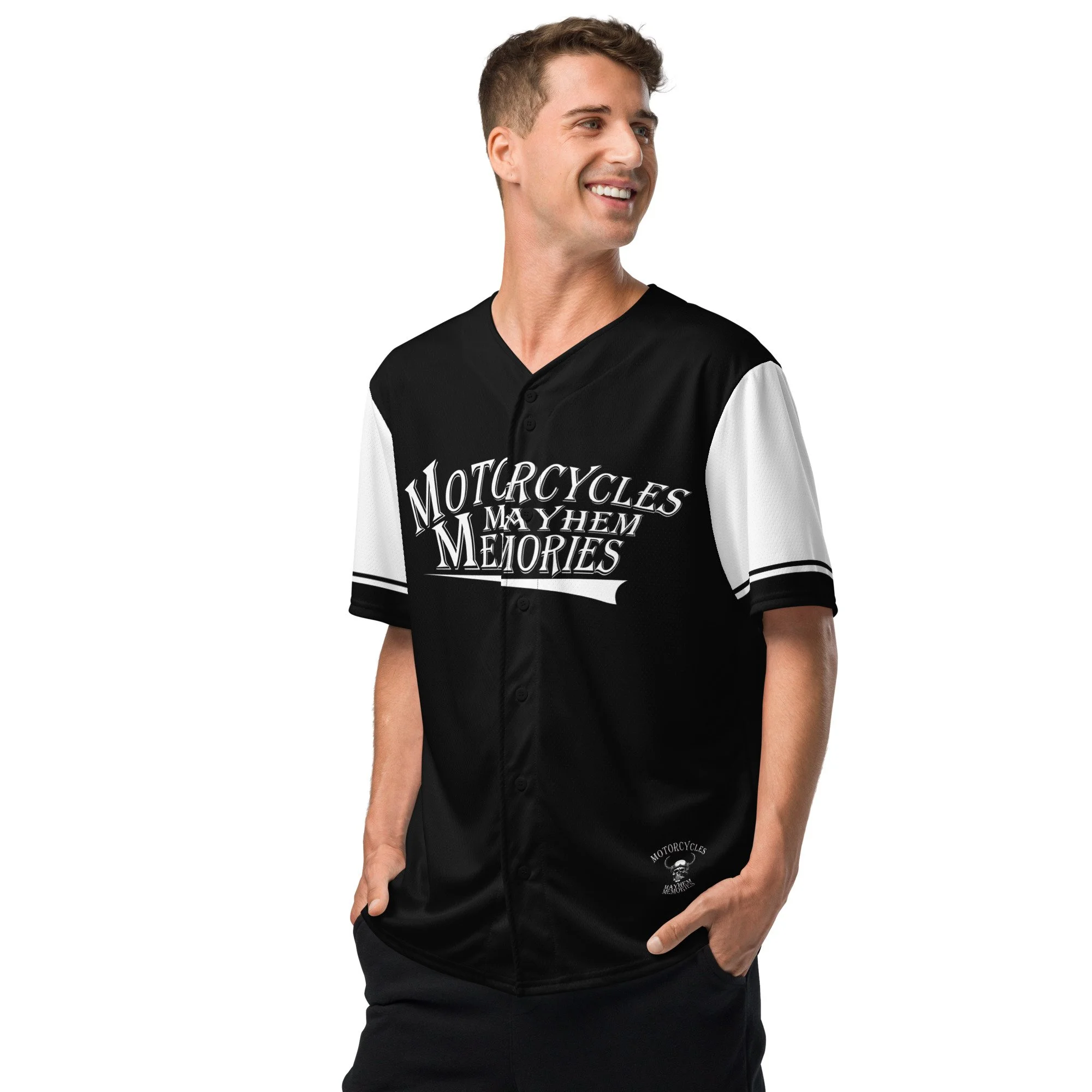 Motorcycles Mayhem Memories baseball jersey