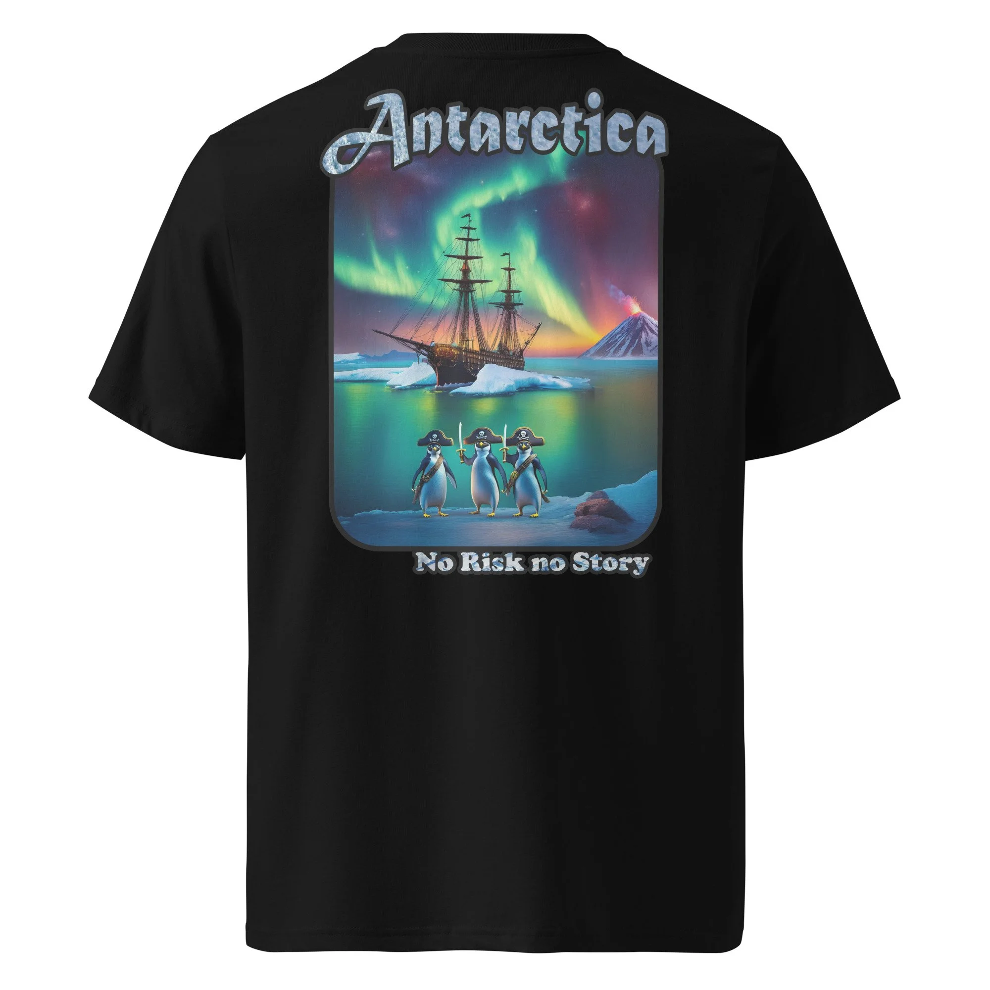 Pirate Penguins Unisex organic ribbed neck t-shirt